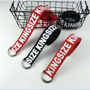 男女通用双环扣帆布裤 简约百搭学生英文字母皮带宽布带潮 腰带韩版