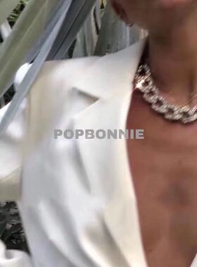 popbonnie21年新款粗圆扣项链