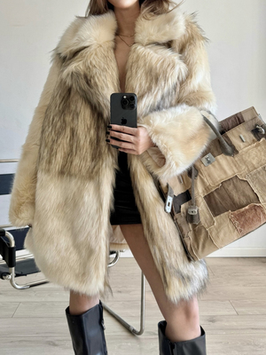 就买这一件24FW秋冬新款仿狐狸毛皮草外套女长款加厚保暖环保大衣