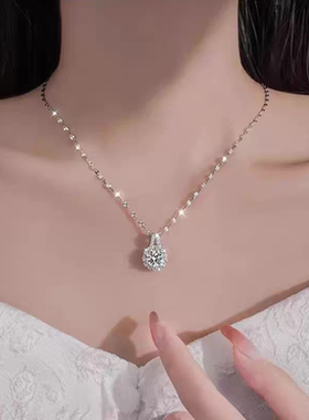 S925银太阳花项链镶钻女高级轻奢气质时尚锁骨链小众高级感吊坠