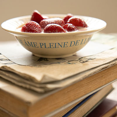 现货 韩免正品 hotel827餐具法式复古小众陶瓷盘 水果酸奶碗 含盒