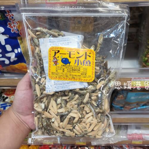 香港代购进口日本泉屋杏仁鱼仔小食下酒菜坚果鱼干即食零食350g装