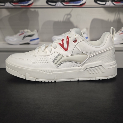 李宁车缝线系带男子低帮休闲鞋