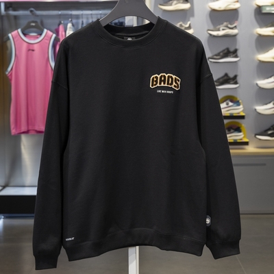 李宁男子圆领加绒保暖套头卫衣