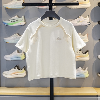 李宁短袖女子透气短袖文化衫