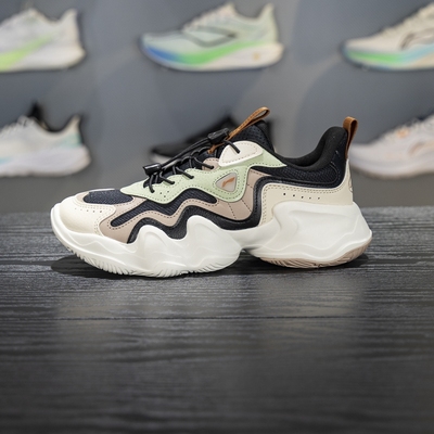 李宁男女大童异星休闲鞋2025冬季新款低帮运动鞋老爹鞋YKCV250