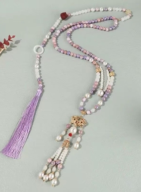 非金属材质树脂仿珍珠时尚百搭麦穗项链815658 815673