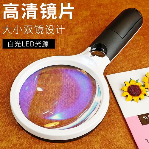 拜斯特球拍型双镜阅读手持放大镜