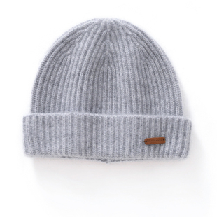 简约元宝针100%纯山羊绒帽子男女通用瓜皮帽秋冬保暖短款包头帽