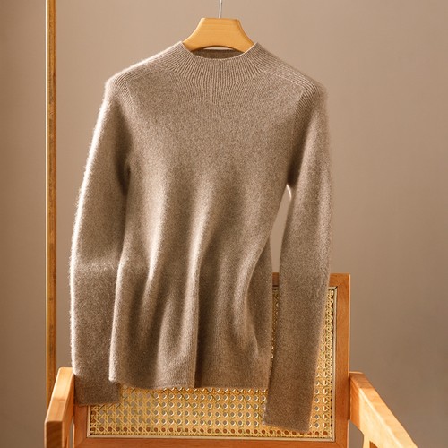 修身显瘦100%纯山羊绒衫一线成型