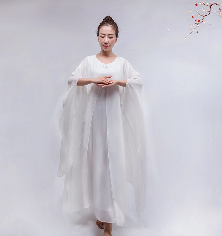 新款中国风文艺禅舞服居士修禅服瑜伽服禅意茶服禅修服连衣裙套装