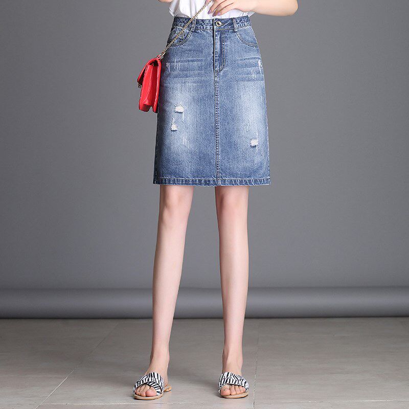 牛仔裙女2018新款短裙夏季韩版高腰修身显瘦后开叉半身秋季包臀裙在类目 女装/女士精品, 半身裙中 - 来自Buy2taobao.com提供专业的淘宝代购服务