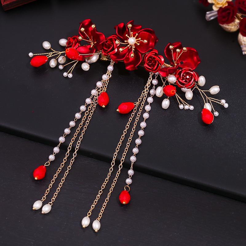 发夹后压电镀合金古装新娘头饰