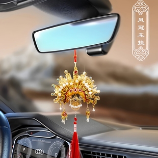 原创车挂非遗文创手工国风汽车内饰品京剧盔帽香囊耳饰戏曲挂件