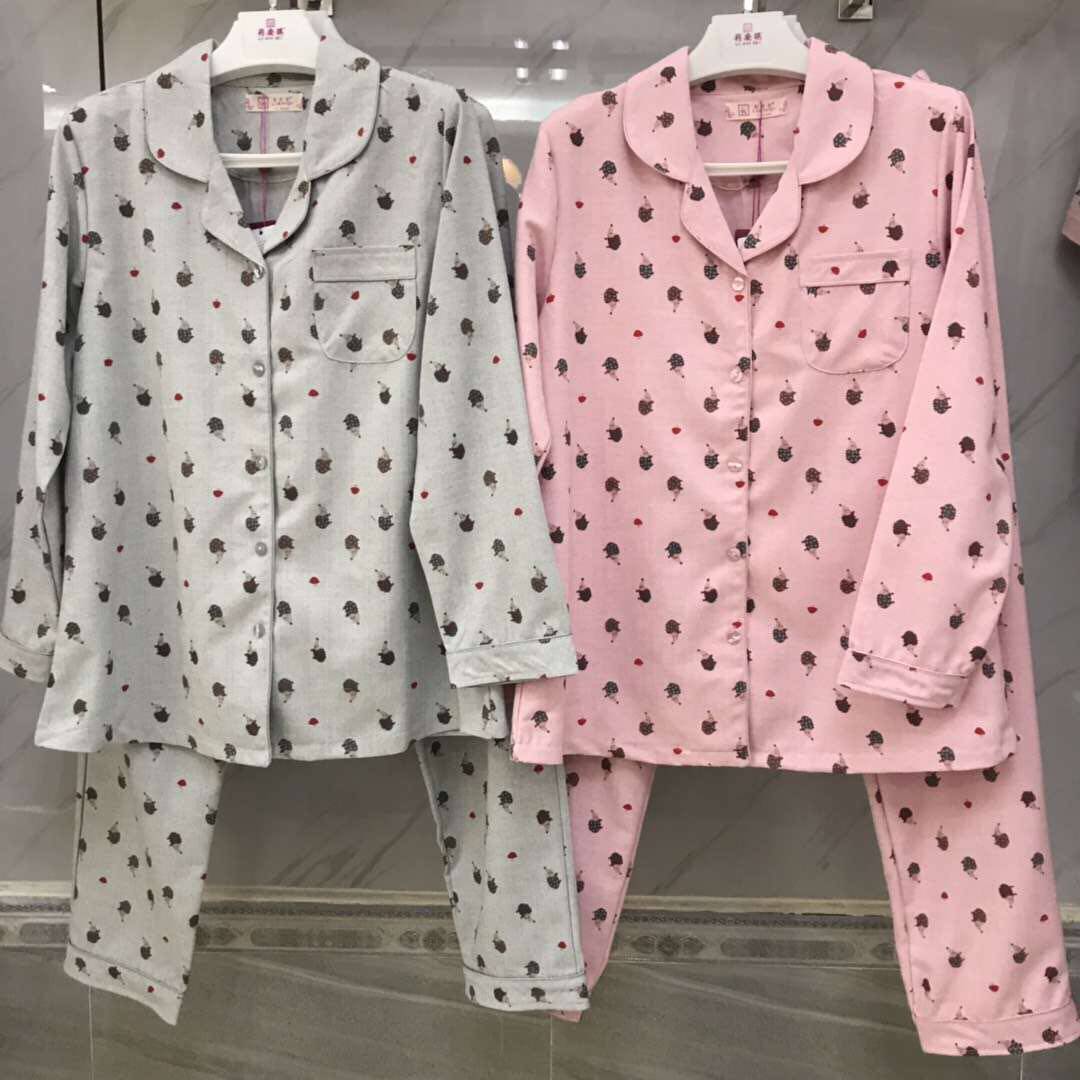 莉安琪正品专柜优质面料卡通印花春夏季休闲情侣款家居服套装