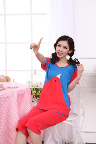 夏季纯棉短袖卡通睡衣家居服