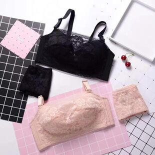诗雅琪春夏新款冰纱抹胸蕾丝款内衣套装