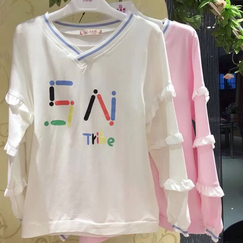 韩版花边休闲睡衣套装