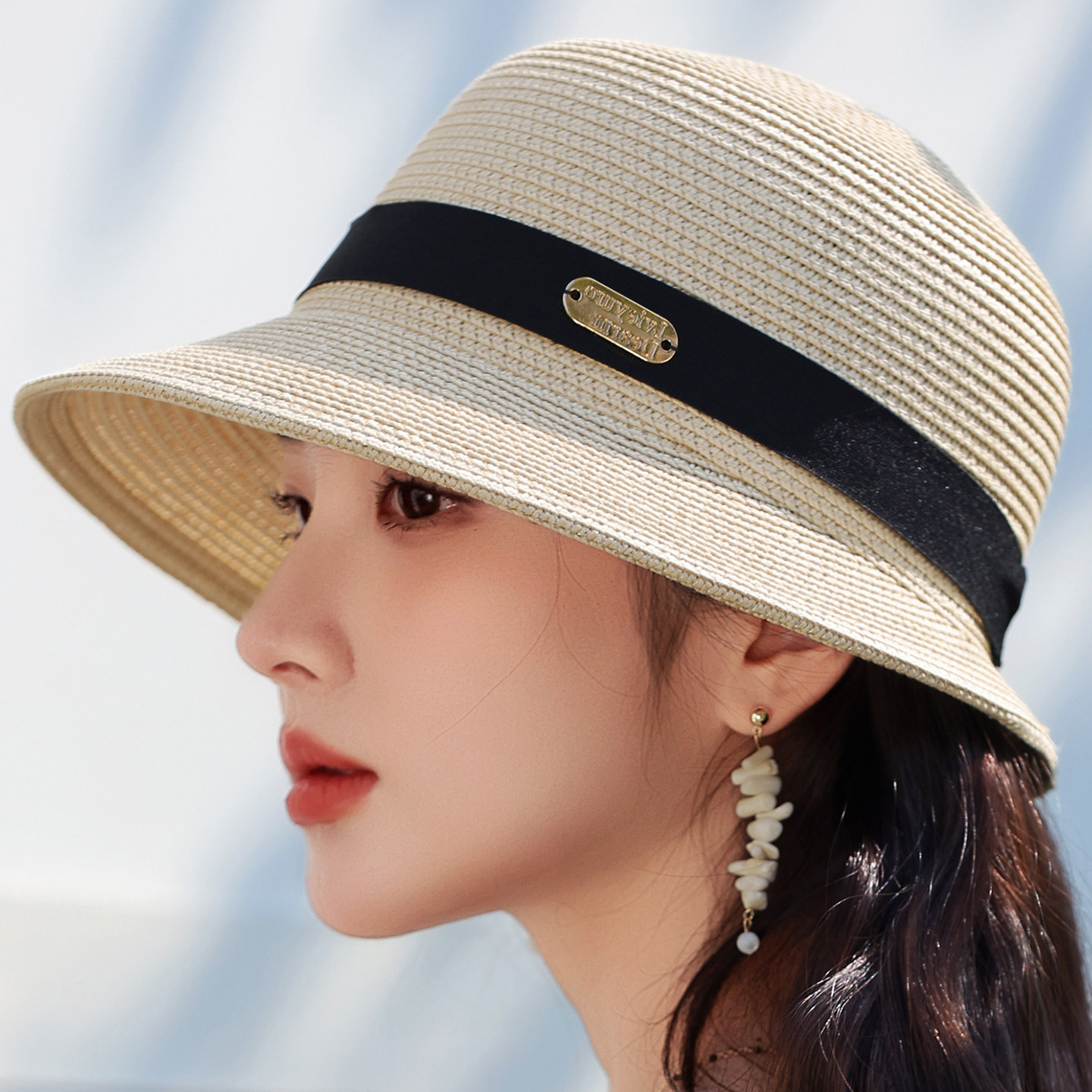 2026新款潮夏季时尚洋气百搭遮阳可折叠防晒小礼帽时尚草帽子女式