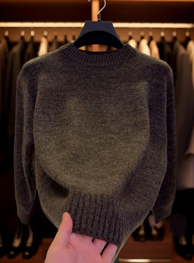 高档圆领纯色简约针织衫毛衣男士秋冬时尚保暖打底衫男装BZN811