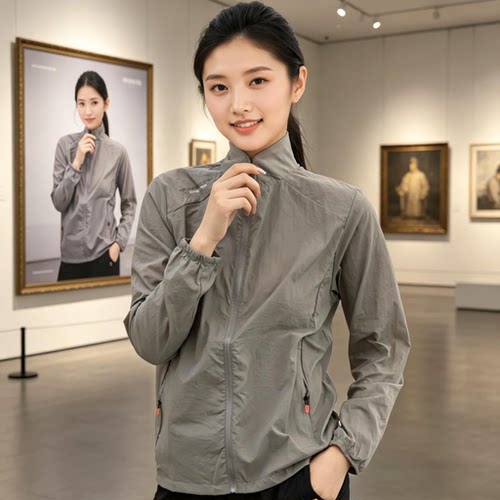 夏季男士冰丝立领薄款透气防晒服