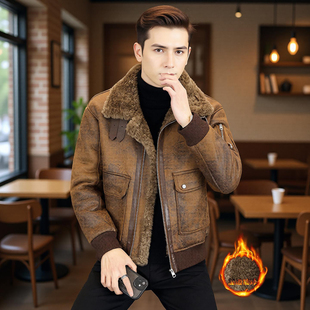 机车夹克棉衣冬装 加绒加厚高端外套时尚 厚衣服高端 男士 冬季