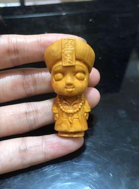 崖柏木雕卡通创意小僵尸摆件送男友生日礼物车钥匙扣女士包包挂件