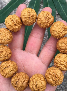 崖柏木雕手把玩物件貔貅手串招财开运创意实木雕刻饰品盘玩工艺品