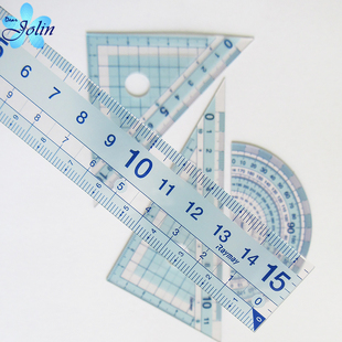 日本raymay藤井尺子套装 中小学生专用直尺绘图透明量角器三角板