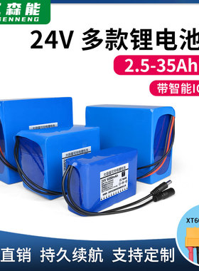 亿森能24V锂电池组6串大容量25.2伏音响电机可充电电源户外可定制
