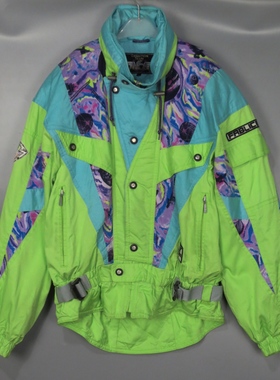 Vintage 古着正品潮牌fable中古荧光绿色嘻哈DISCO街舞滑雪服外套