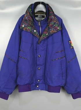 Vintage 古着正品AS*CS中古90年代紫色秋冬季运动夹克外套