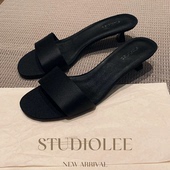 现货秒发 女 row风极简气质百搭真丝优雅小猫跟拖鞋 葡萄妈同款