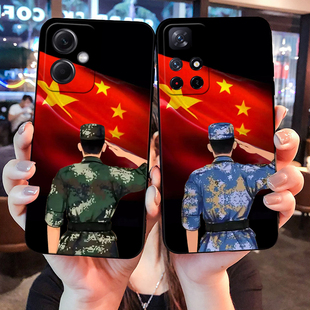 适用爱国军人红米note14手机壳小米note13 note13Pro军旅风note12 Turbo3 11退伍老兵Pro+硅胶10 9 8 7保护套