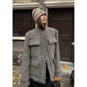 原创设计款 洛边 约克郡荒原 复古小香风粗花呢外套宽松毛呢上衣新
