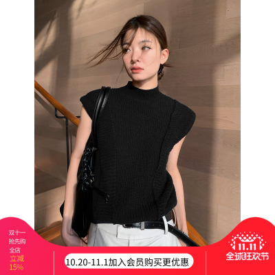 针织背心上衣夏季无袖无袖