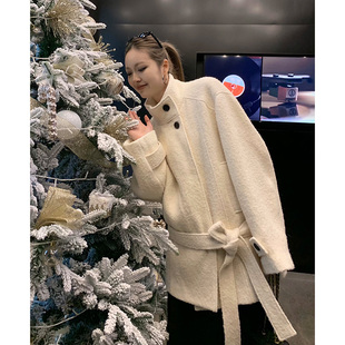 加厚毛呢外套高级设计感显瘦气质短款 冬季 大衣 黎明 洛边