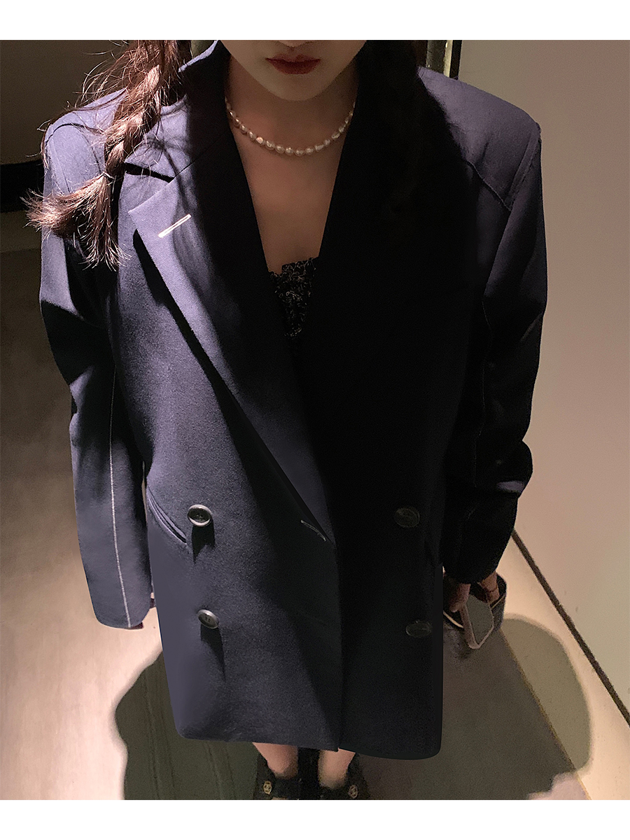 洛边LMNACI原创小众设计西服2023秋季新宽松垫肩高级感西装外套女-封面