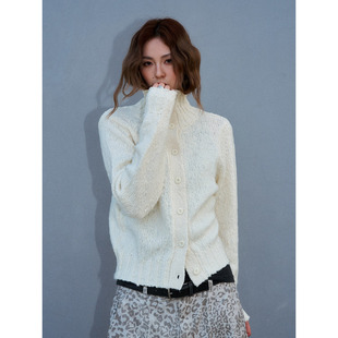 法式 洛边 温柔秋冬冬季 常规款 设计感 韩国纱纯色羊毛针织衫