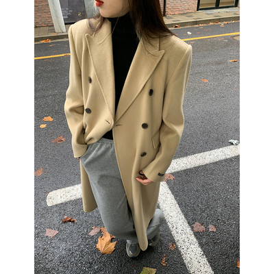 100羊毛宽松外套洛边双面呢