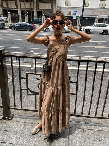 扎染显瘦减龄夏季长裙长裙