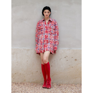 上衣独特超好看格子衬衫 原创设计感小众不撞款 外套 拽姐战袍 洛边