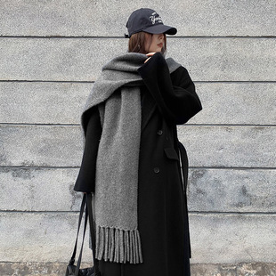 围巾披肩围脖加厚柔软秋冬保暖经典 洛边 77羊毛如云朵般软糯