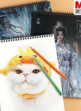 晨光仙逆动画A4双线圈素描本40页学生110g空白涂鸦绘画本EA4-IPBA