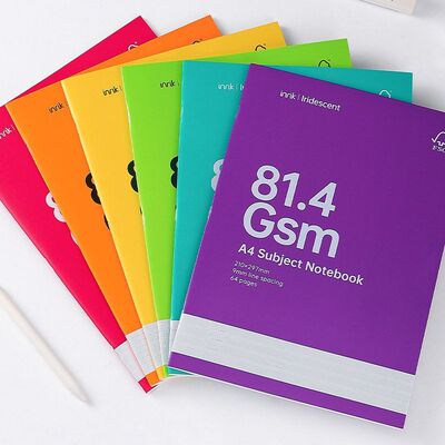 inrik炫彩A4学科本撞色笔记本不