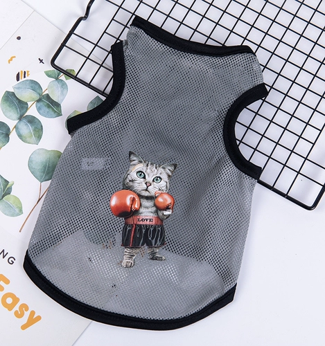 Собачья одежда летняя одежда тонкая сеть глаз собачья жилет кот плюшевая одежда для животных