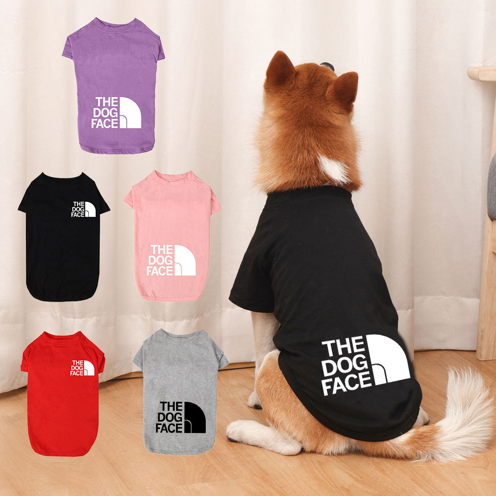 跨境 DOGFACE纯棉狗狗短袖T恤衣服新款春夏季薄款小中大型犬服装