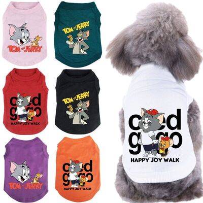 夏季宠物衣服  狗背心 卡通T桖  泰迪法国斗牛犬金毛小中大型犬薄