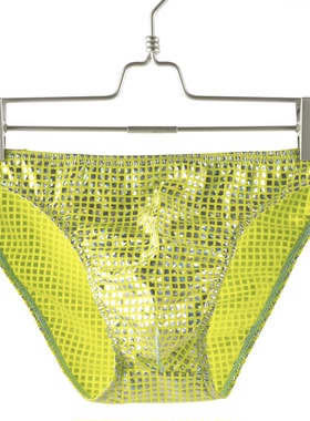 男士仿皮青年三角囊袋性感时尚中低腰潮流内裤