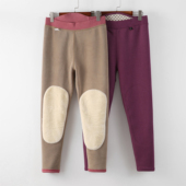 保暖裤 加厚德绒加肥加大码 加绒护膝护腰高腰热能裤 女羊羔绒保暖裤